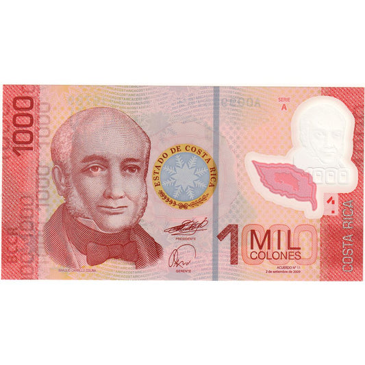 Kostaryka, 
  
  1000 Colonów, 
  
  2009