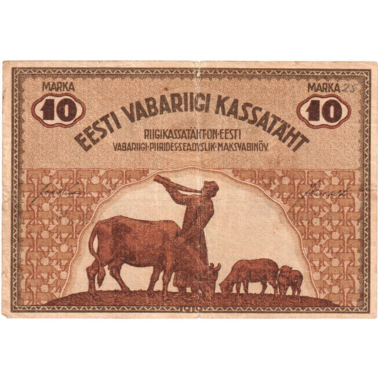 Estonia, 
  
  10 Marka, 
  
  1919