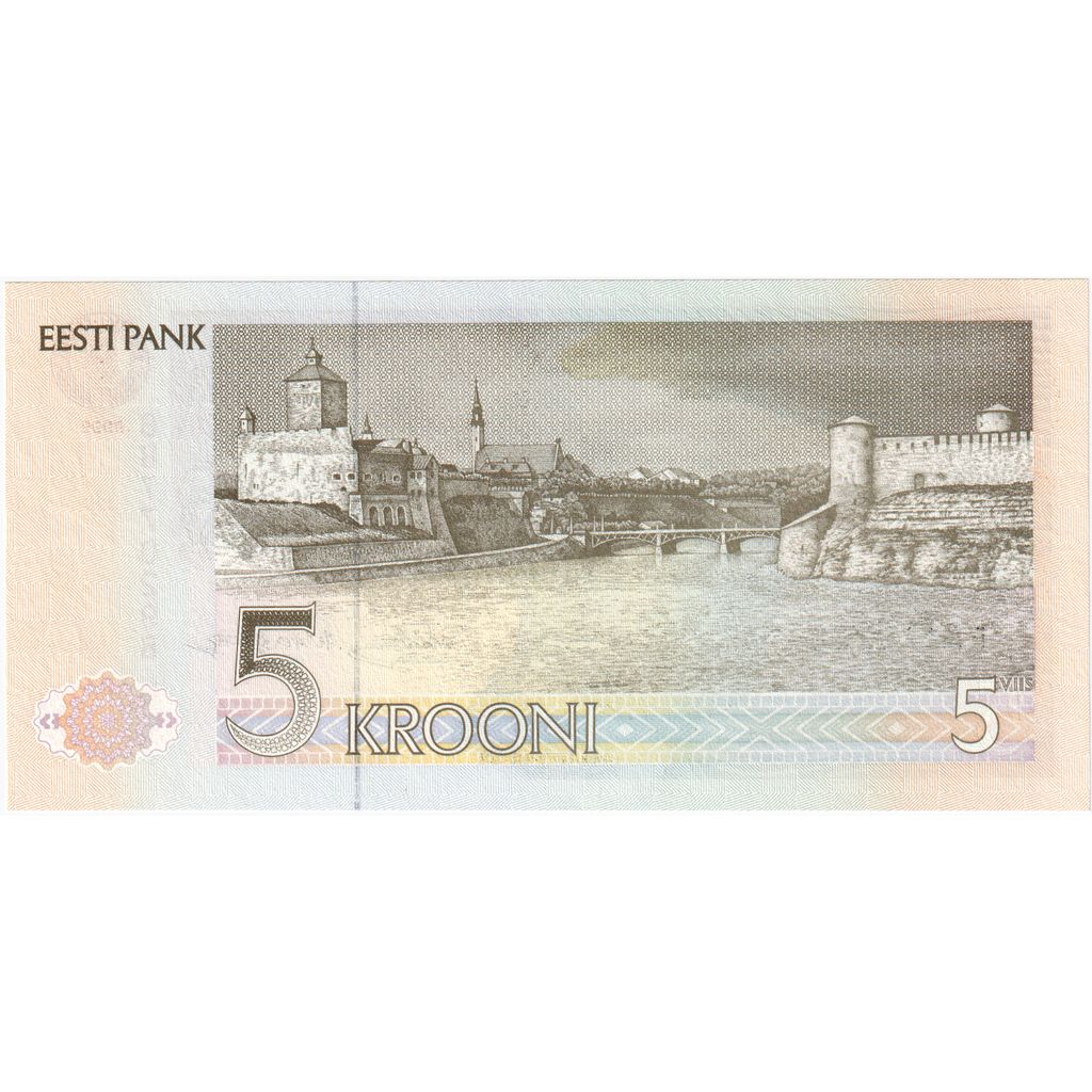 Estonia, 
  
  5 Koron, 
  
  1992