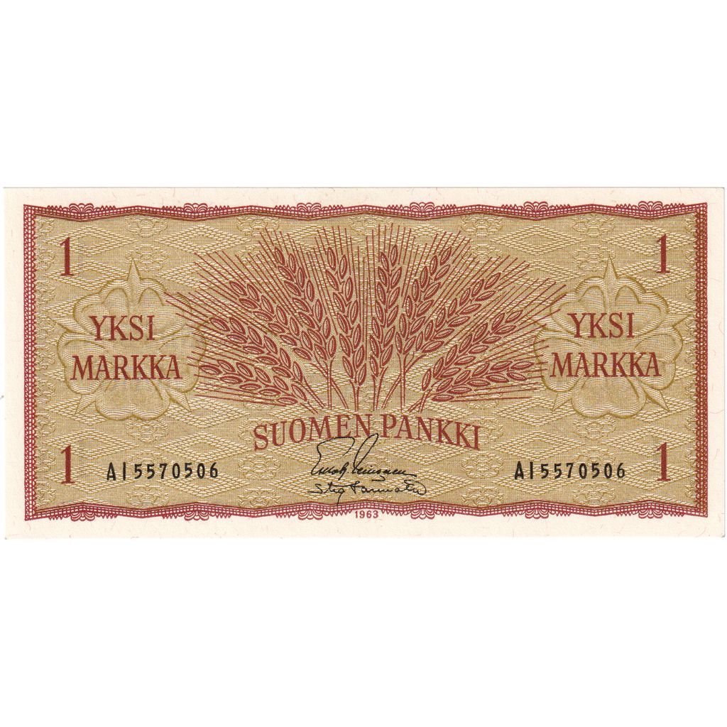 Finlandia, 
  
  1 Marka, 
  
  1963