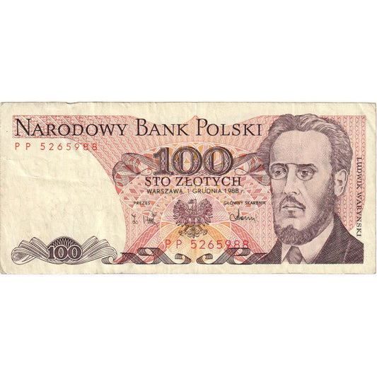 Polska, 
  
  100 złotych, 
  
  1988-12-01