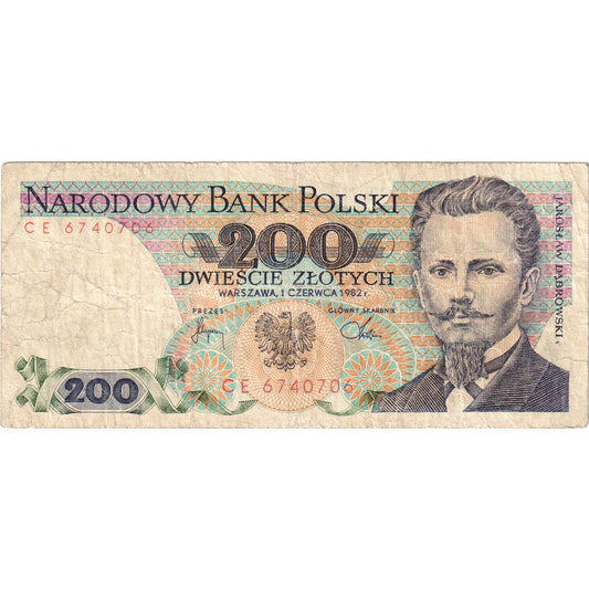 Polska, 
  
  200 złotych, 
  
  1982-06-01