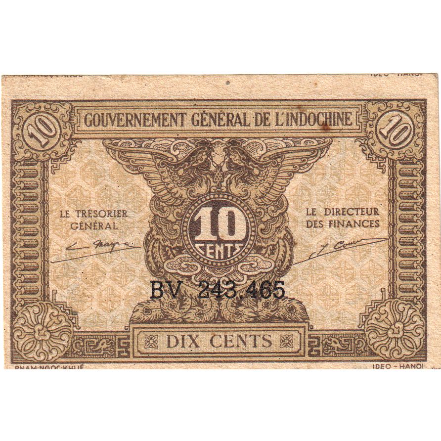 Indochiny, 
  
  10 centów, 
  
  VF(20-25)