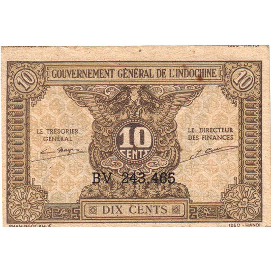 Indochiny, 
  
  10 centów, 
  
  VF(20-25)