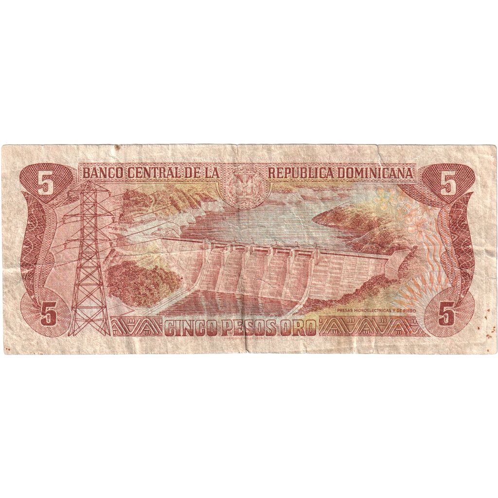 Dominikana, 
  
  5 peso Oro, 
  
  VF(30-35)