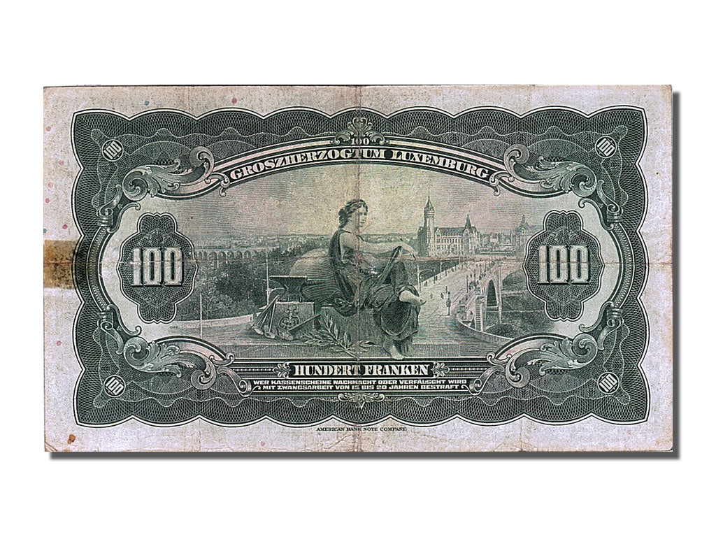 Banknot, 
  
  Luksemburg, 
  
  100 franków