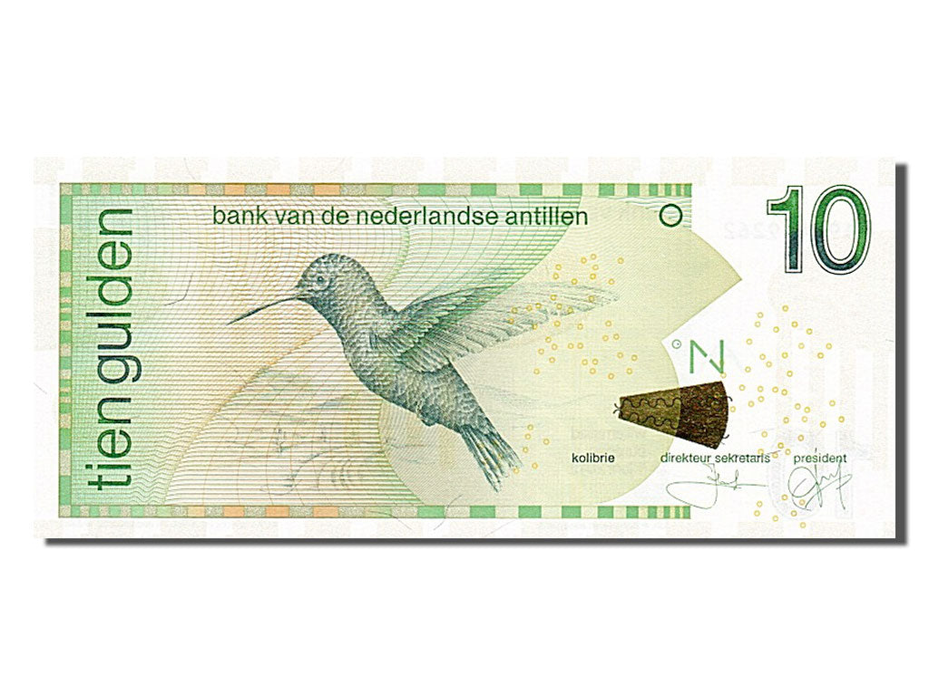 Banknot, 
  
  Antyle Holenderskie, 
  
  10 Guldenów