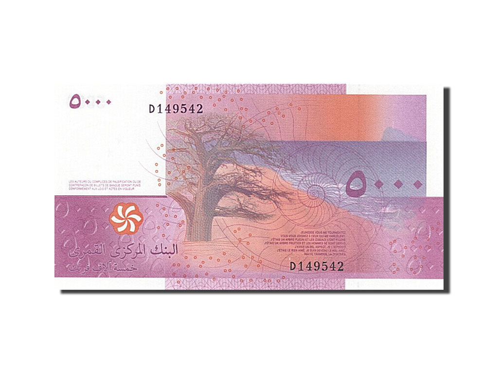 Banknot, 
  
  Komory, 
  
  5000 franków