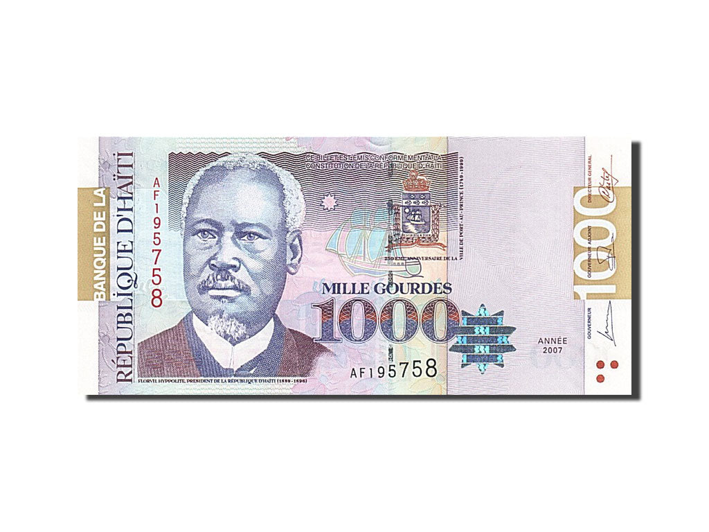 Banknot, 
  
  Haiti, 
  
  1000 Gourde