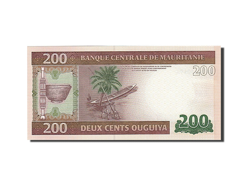 Banknot, 
  
  Mauretania, 
  
  200 Ouguiya