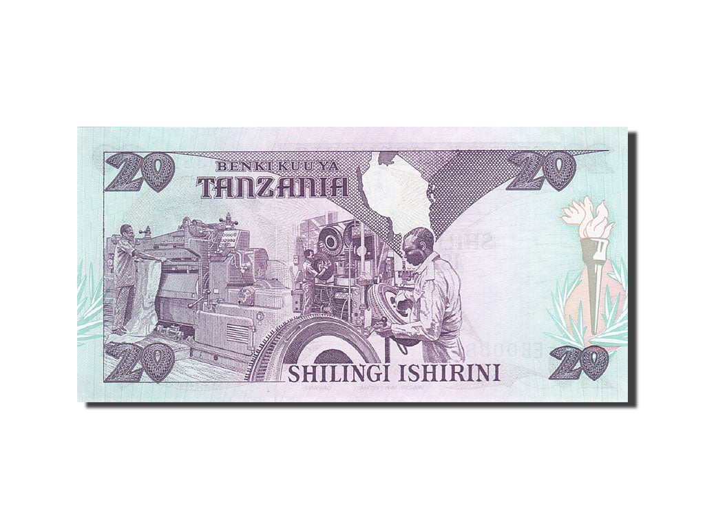 Banknot, 
  
  Tanzania, 
  
  20 Shilingi