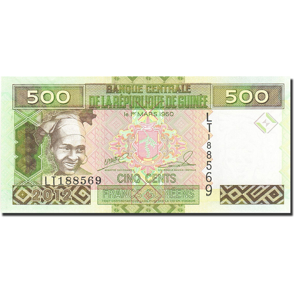 Banknot, 
  
  Gwinea, 
  
  500 franków