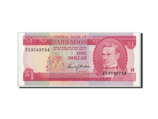 Banknot, 
  
  Barbados, 
  
  1 dolar