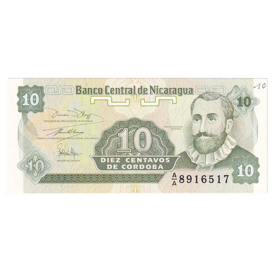 Banknot, 
  
  Nikaragua, 
  
  10 Centavo