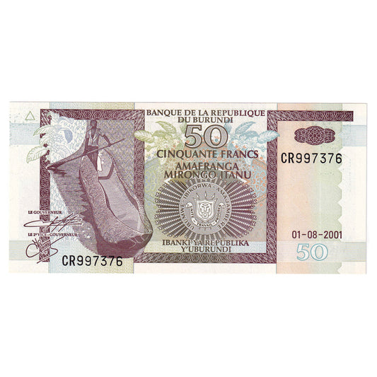 Banknot, 
  
  Burundi, 
  
  50 franków