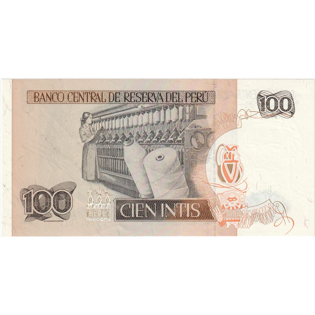 Peru, 
  
  100 Intisów, 
  
  1987