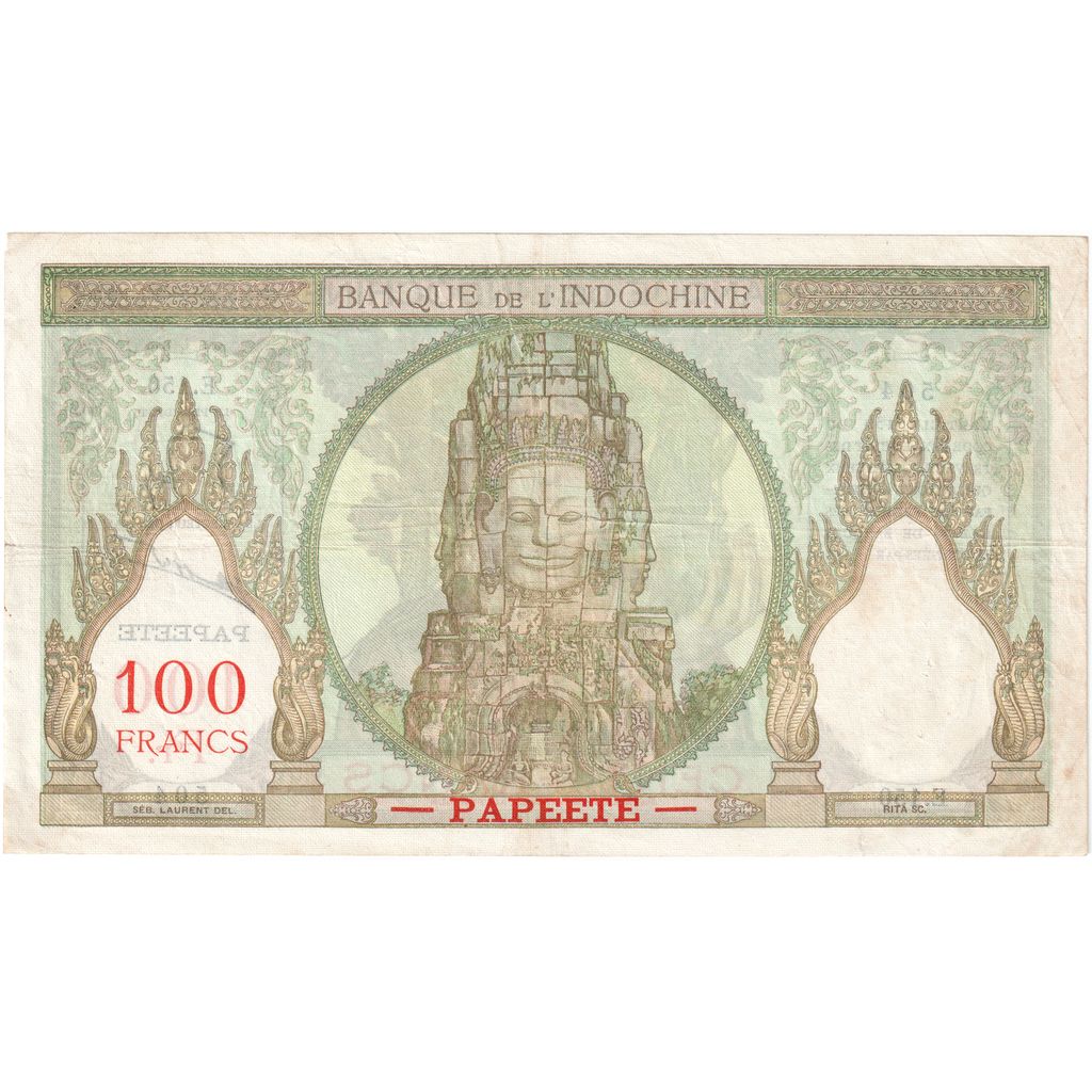 Tahiti, 
  
  100 franków, 
  
  1959-1961