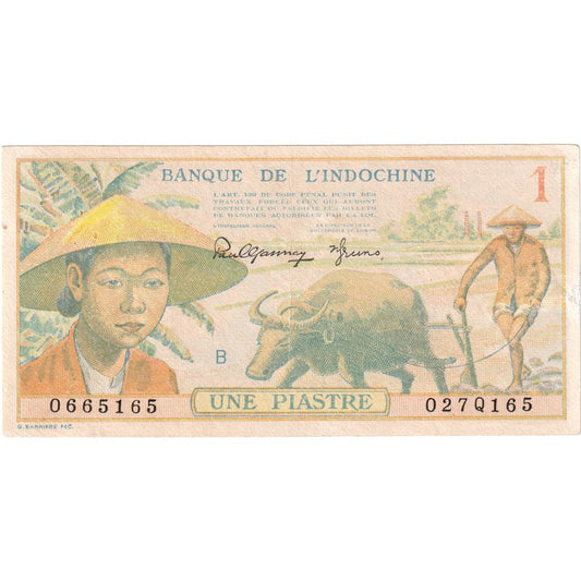 INDOCHINA FRANCUSKA, 
  
  1 Piastr, 
  
  1949