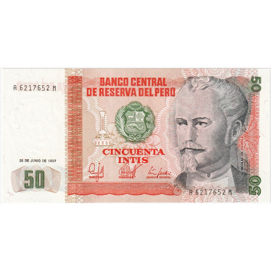 Peru, 
  
  50 Intisów, 
  
  1987-06-26