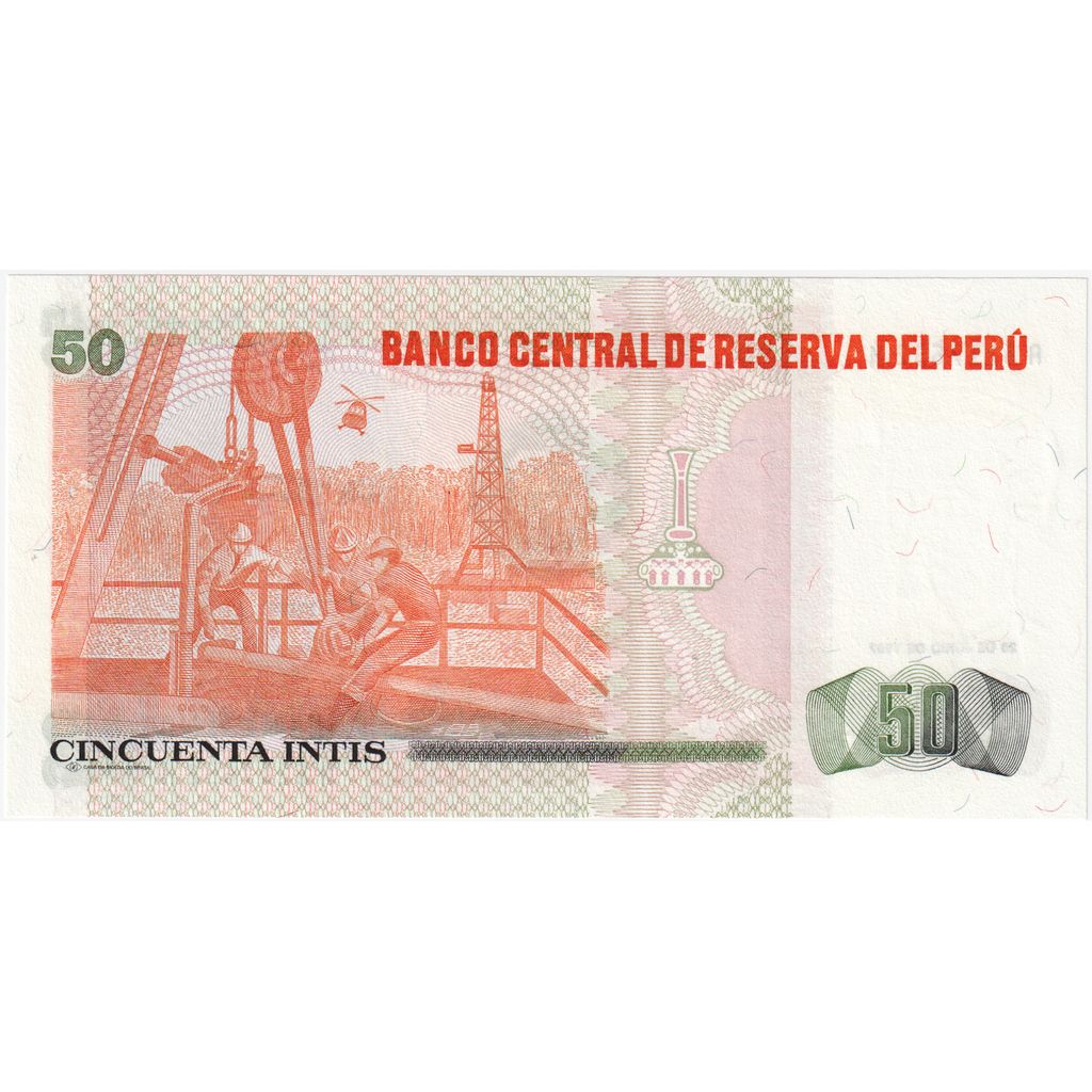 Peru, 
  
  50 Intisów, 
  
  1987-06-26