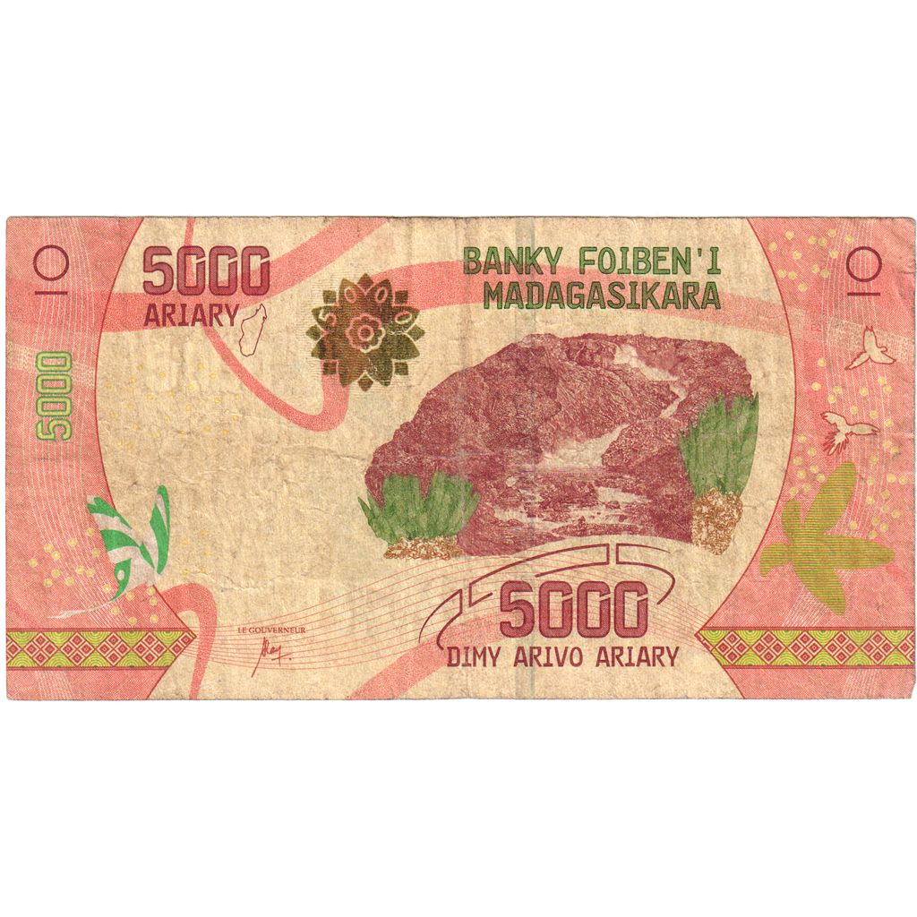 Madagaskar, 
  
  5000 ariarów, 
  
  VF(20-25)