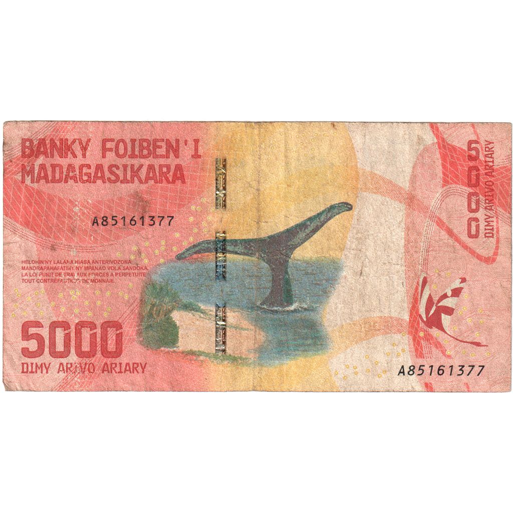 Madagaskar, 
  
  5000 ariarów, 
  
  VF(20-25)