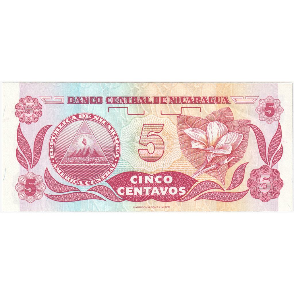 Nikaragua, 
  
  5 centavos, 
  
  UNC(65-70)