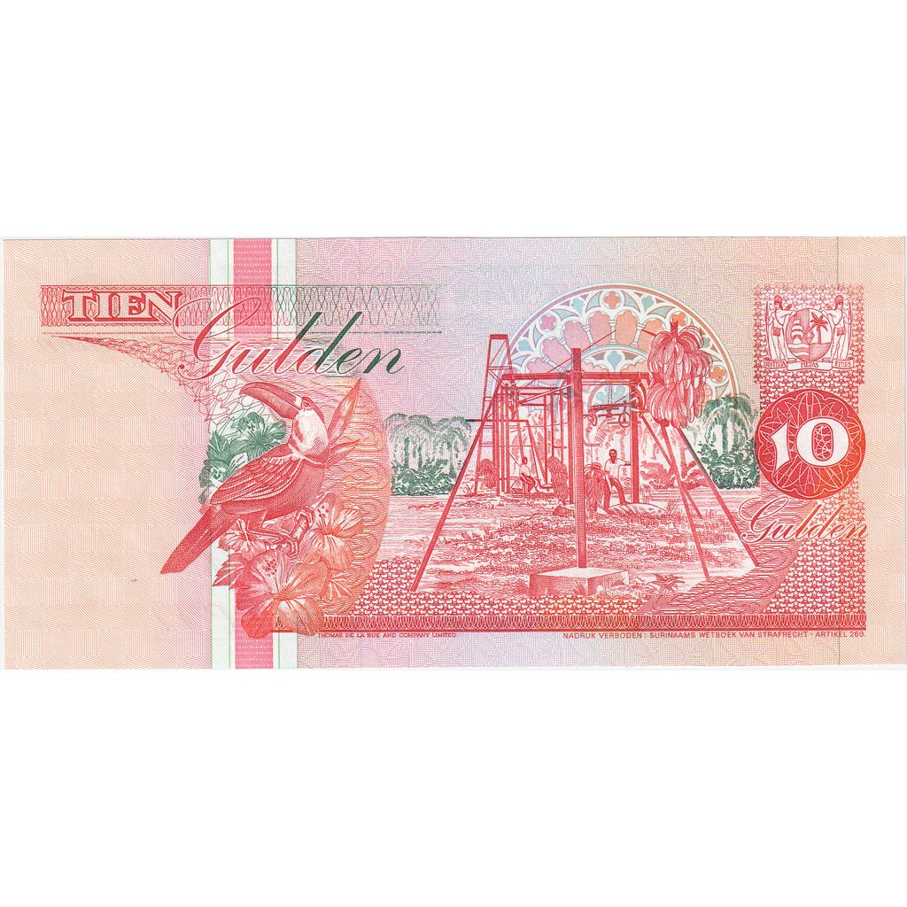 Surinam, 
  
  10 Guldenów, 
  
  10.02.1998