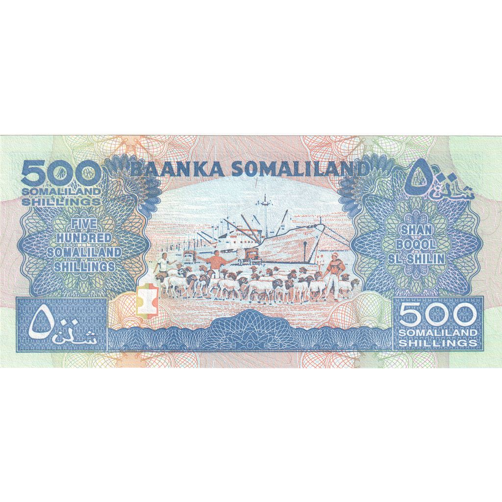 Somaliland, 
  
  500 szylingów = 500 szylinów, 
  
  UNC(65-70)