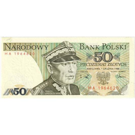 Polska, 
  
  50 złotych, 
  
  1988-12-01