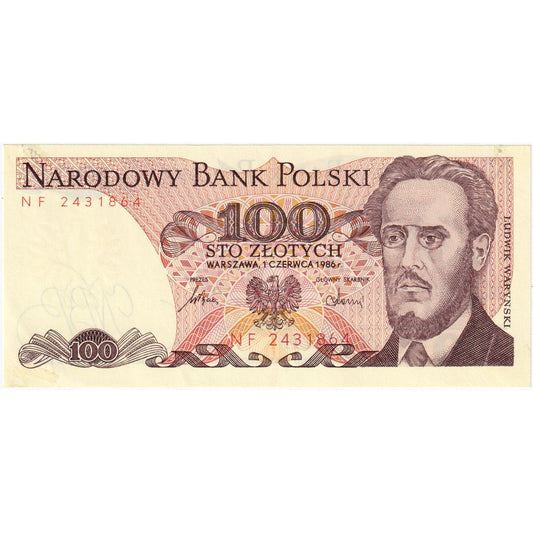 Polska, 
  
  100 złotych, 
  
  1986-12-01