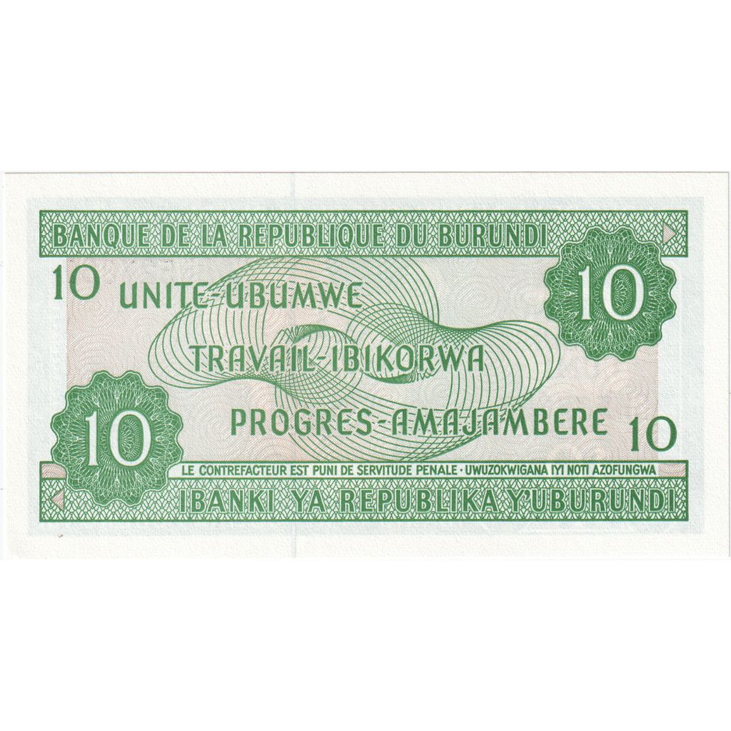 Burundi, 
  
  10 franków, 
  
  2005-02-05