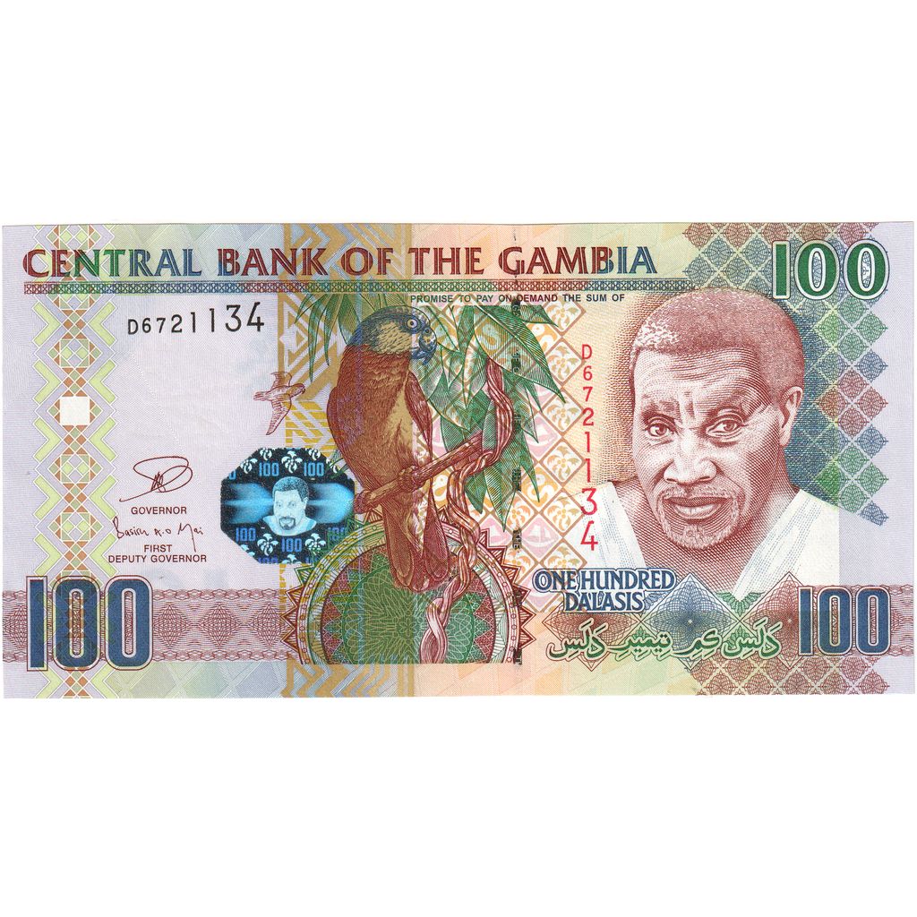 Gambia, 
  
  100 Dalasisów, 
  
  UNC(65-70)