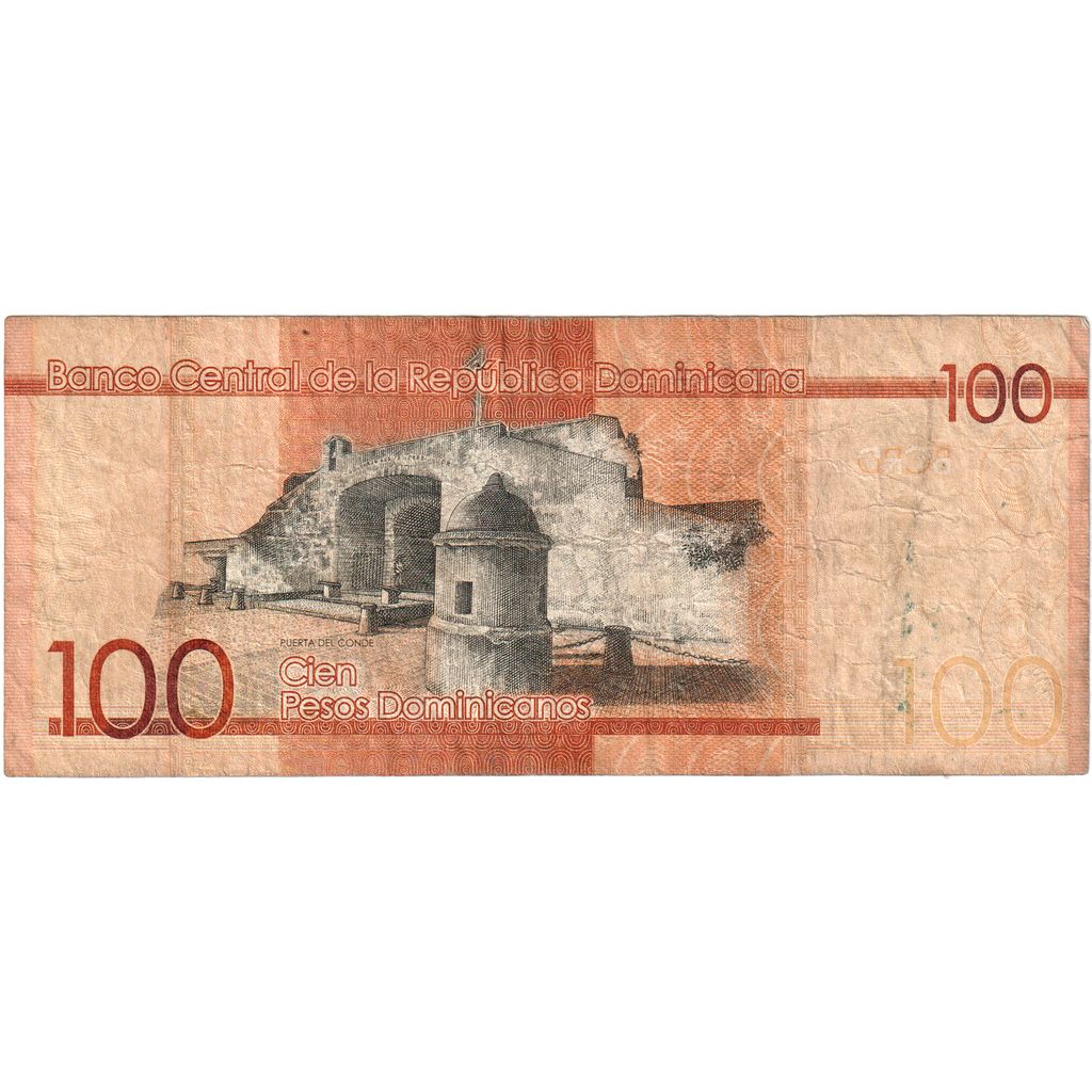 Dominikana, 
  
  100 peso dominikańskich, 
  
  VF(20-25)