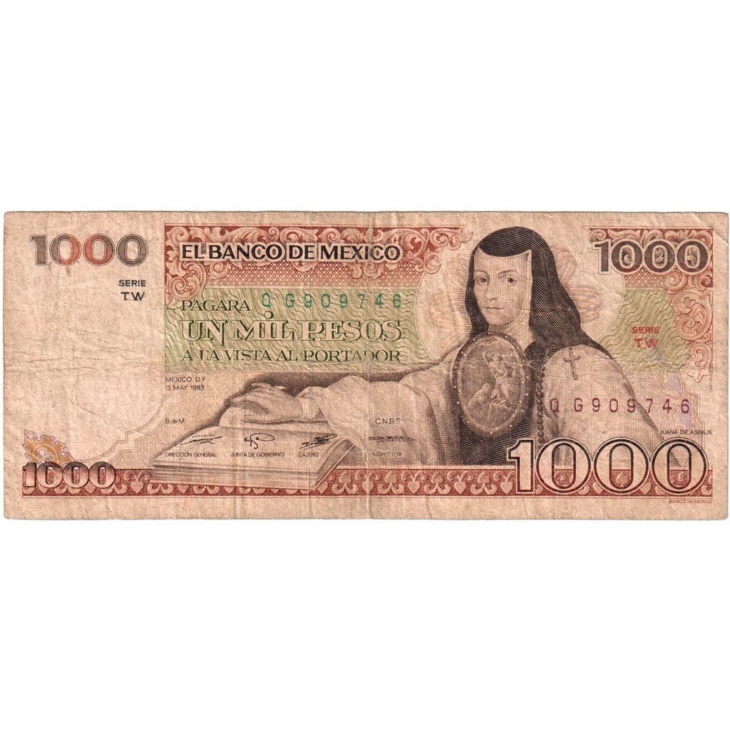 Meksyk, 
  
  1000 Peso, 
  
  13.05.1983