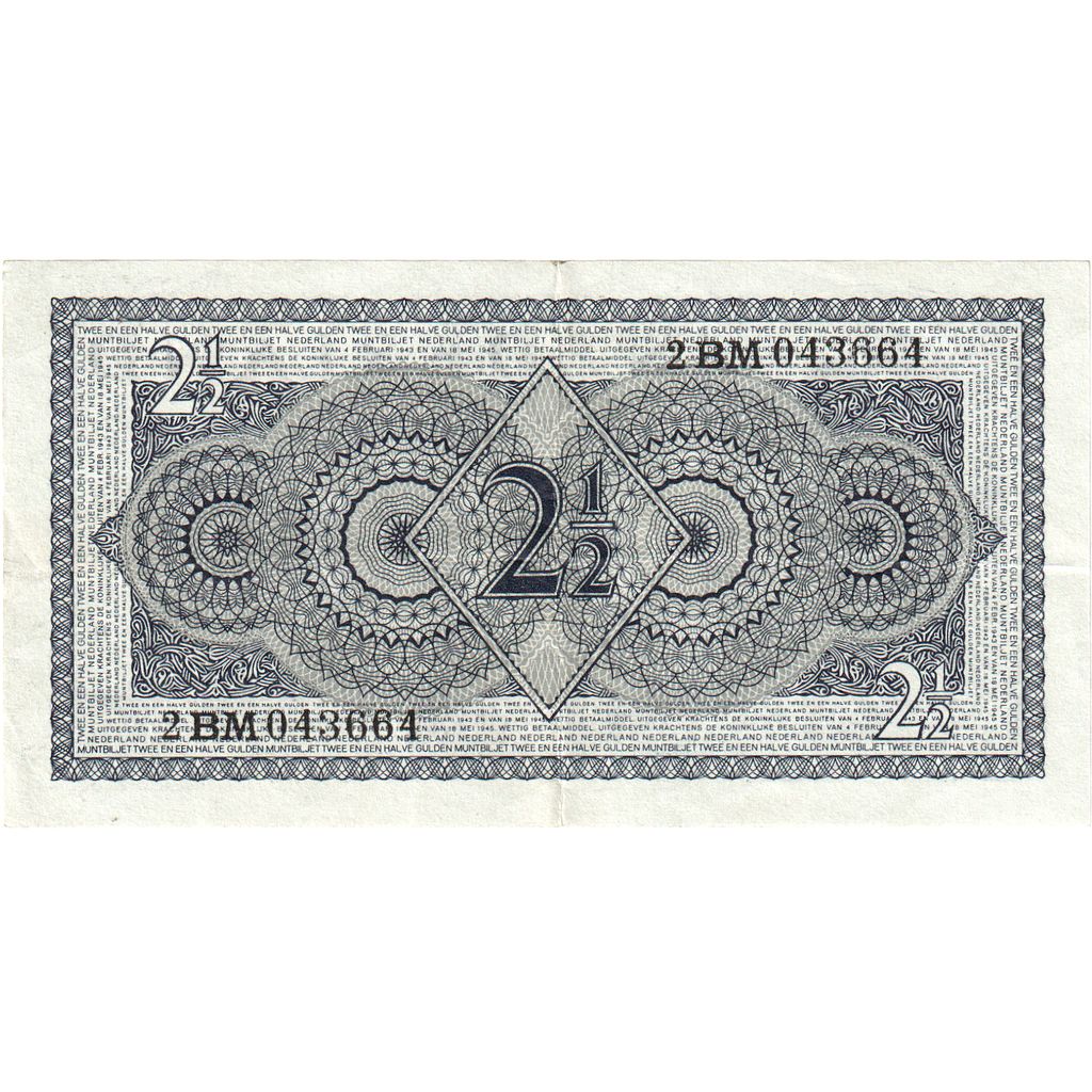 Niderlandy, 
  
  2 1/2 Guldena, 
  
  1949-08-08