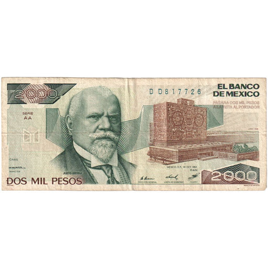 Meksyk, 
  
  2000 Peso, 
  
  1984-10-30