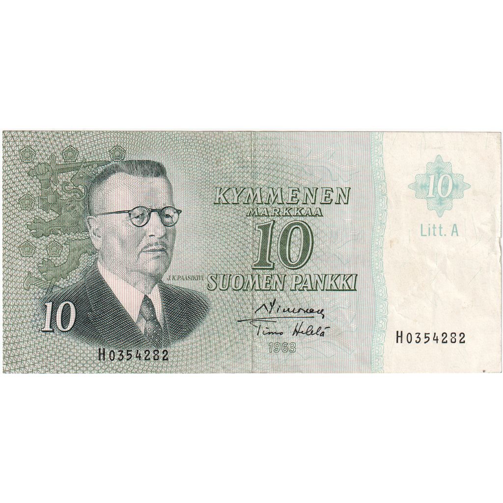 Finlandia, 
  
  10 Markkaa, 
  
  1963