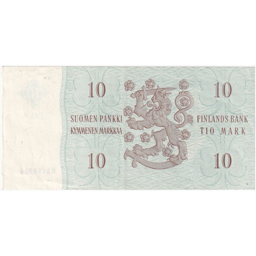 Finlandia, 
  
  10 Markkaa, 
  
  WF(40-45)