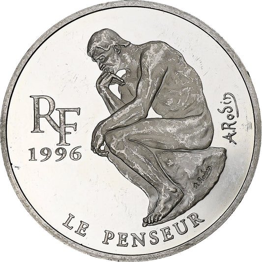 Francja, 
  
  10 franków / 1 1/2 euro, 
  
  Der Denker von Rodin