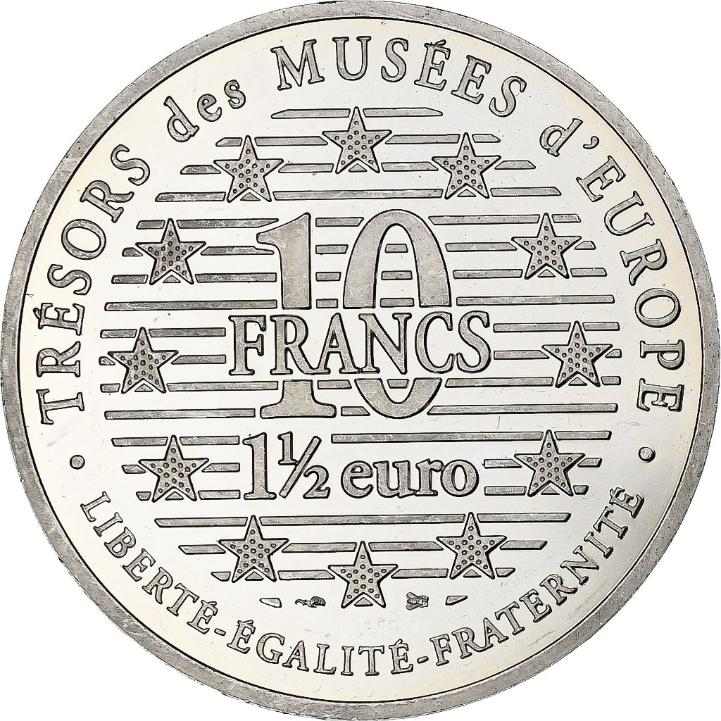 Francja, 
  
  10 franków / 1 1/2 euro, 
  
  Der Denker von Rodin