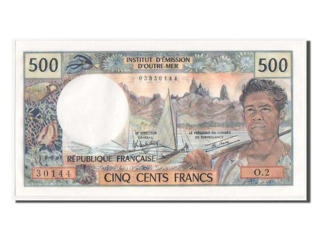 Banknot, 
  
  Tahiti, 
  
  500 franków