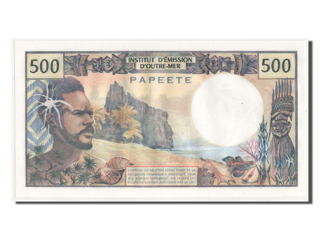 Banknot, 
  
  Tahiti, 
  
  500 franków