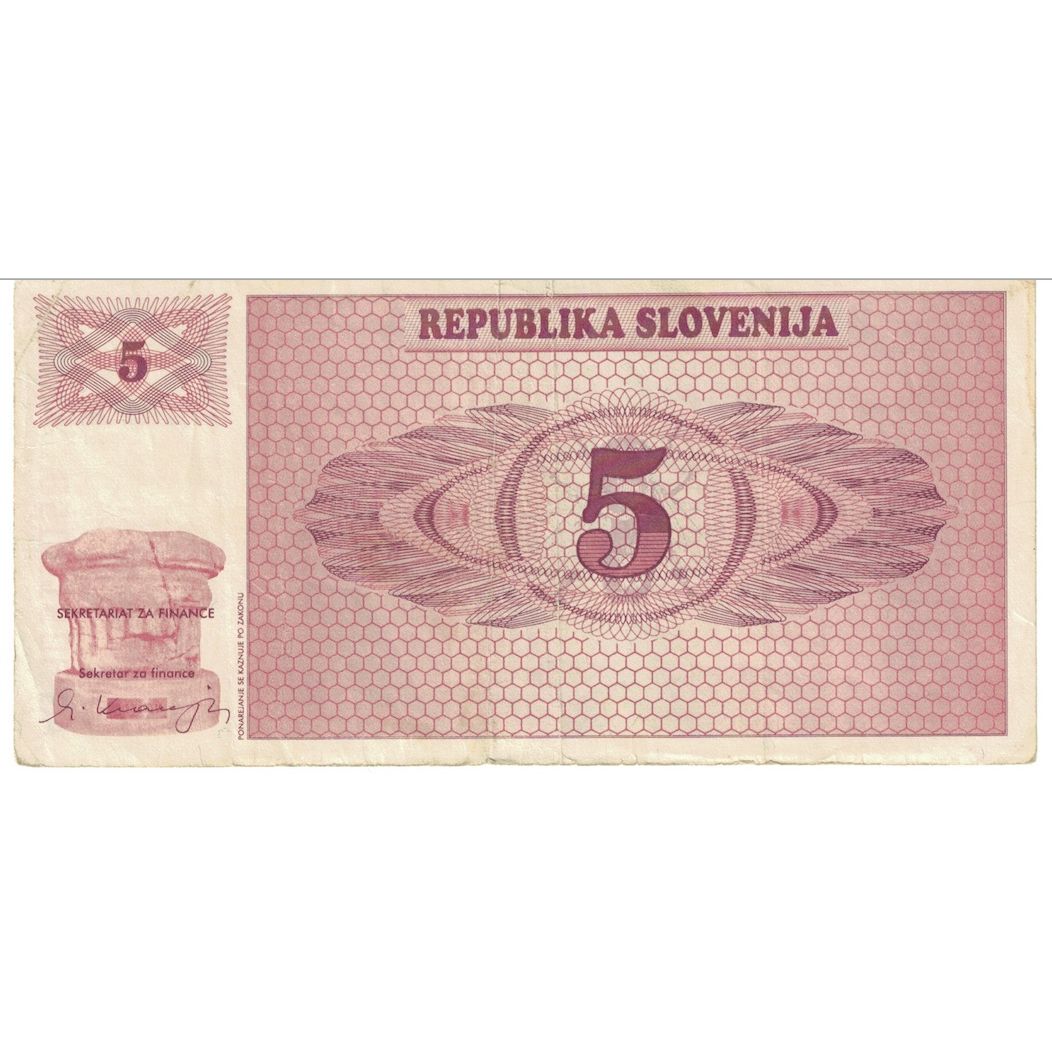 Banknot, 
  
  Słowenia, 
  
  5 (Tolarjew)