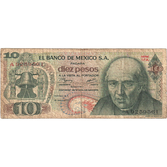 Meksyk, 
  
  10 peso, 
  
  1975