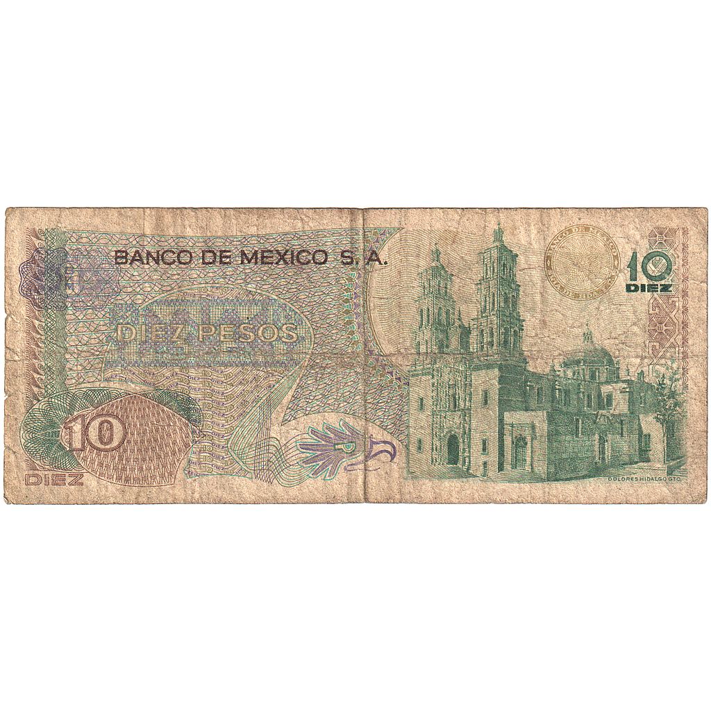 Meksyk, 
  
  10 peso, 
  
  1975