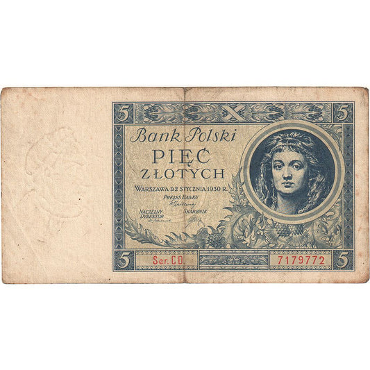 Polska, 
  
  5 złotych, 
  
  1930