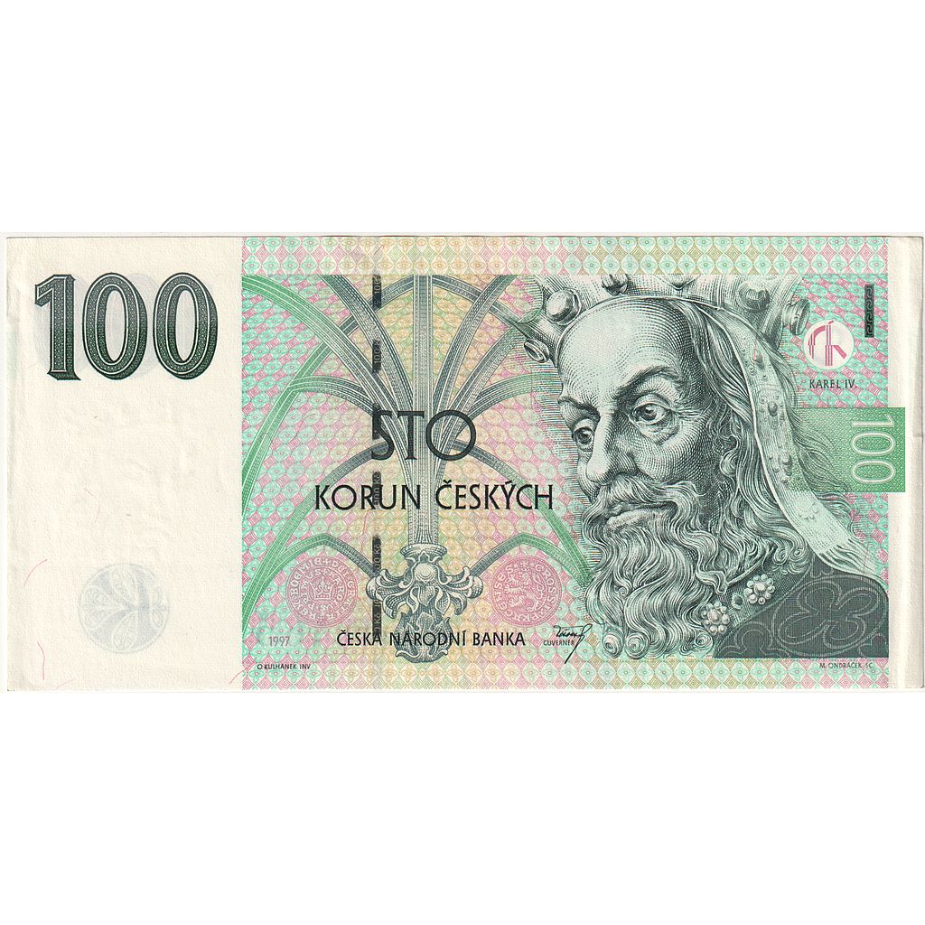 Czechy, 
  
  100 koron, 
  
  1997