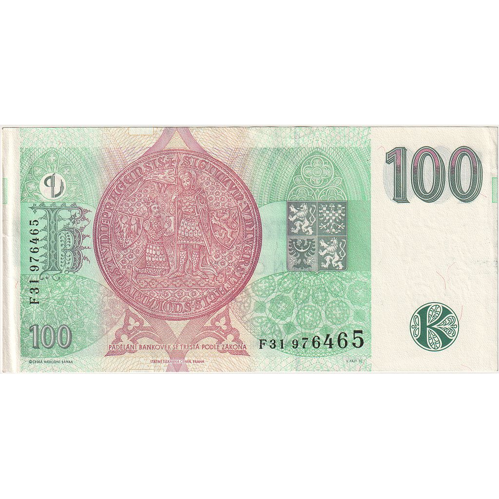 Czechy, 
  
  100 koron, 
  
  1997