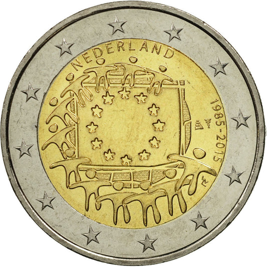 Niederlande, 
  
  2 euro, 
  
  Flaga